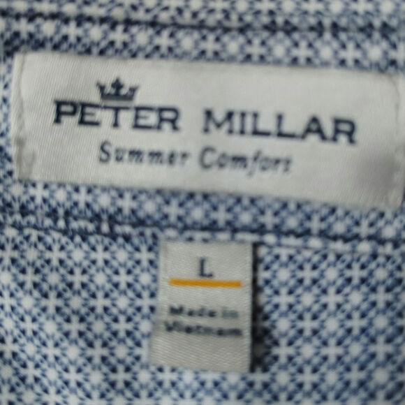 Peter Millar Summer Comfort Polo Blue Mens  Size Large - Picture 4 of 5